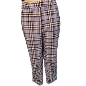 Ashley Stewart Lilac and Black Plaid Pants in Size 24 NWT